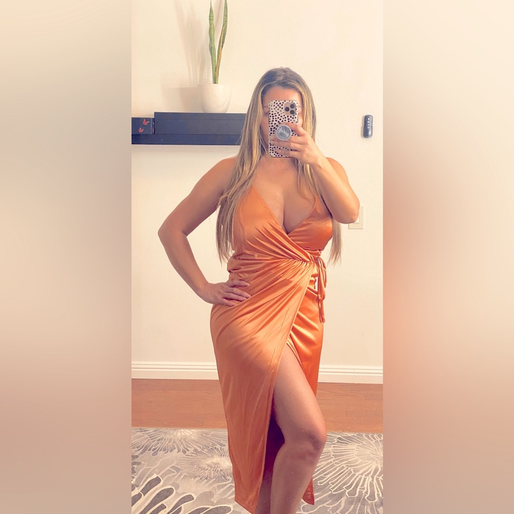 Wrap midi dress